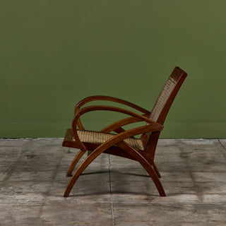 Pair of Curved Arm French Lounge Chairs