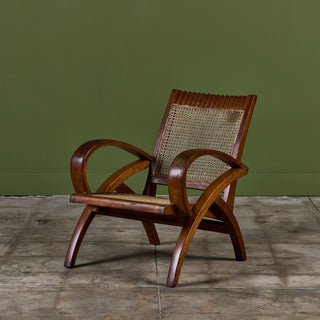 Pair of Curved Arm French Lounge Chairs