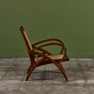 Pair of Curved Arm French Lounge Chairs