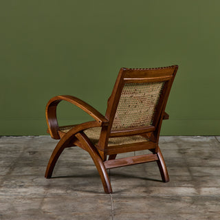 Pair of Curved Arm French Lounge Chairs