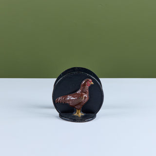 Pair of Cast Iron Chicken Bookends by Virginia Metalcrafters