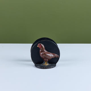 Pair of Cast Iron Chicken Bookends by Virginia Metalcrafters
