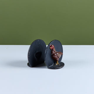 Pair of Cast Iron Chicken Bookends by Virginia Metalcrafters