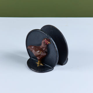 Pair of Cast Iron Chicken Bookends by Virginia Metalcrafters