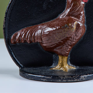 Pair of Cast Iron Chicken Bookends by Virginia Metalcrafters