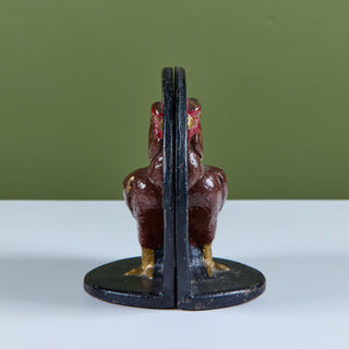Pair of Cast Iron Chicken Bookends by Virginia Metalcrafters