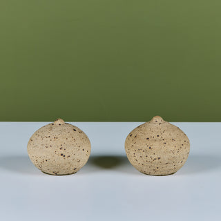 Pair of Ceramic Speckle Glazed Boob Sculptures