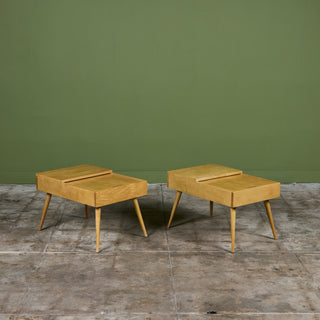 Pair of John Keal Side Tables for Brown Saltman