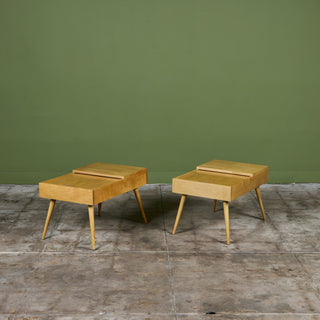 Pair of John Keal Side Tables for Brown Saltman