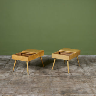 Pair of John Keal Side Tables for Brown Saltman