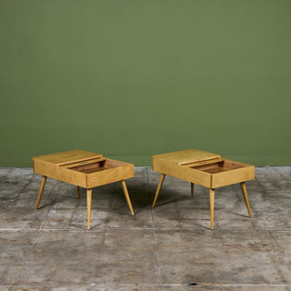 Pair of John Keal Side Tables for Brown Saltman