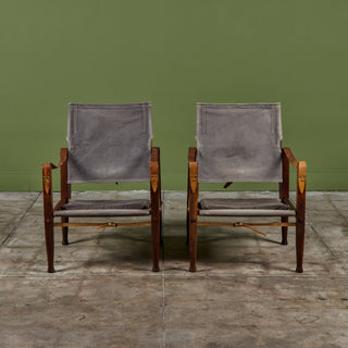 Pair of Kaare Klint Safari Lounge Chairs for Rud Rasmussen