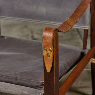 Pair of Kaare Klint Safari Lounge Chairs for Rud Rasmussen