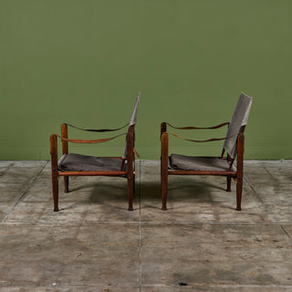 Pair of Kaare Klint Safari Lounge Chairs for Rud Rasmussen