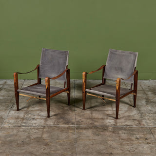 Pair of Kaare Klint Safari Lounge Chairs for Rud Rasmussen