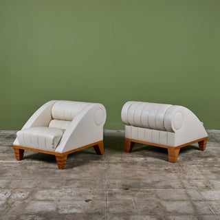 Pair of Leon Krier Aries Lounge Chairs for Giogetti
