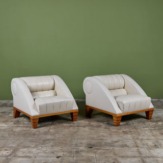 Pair of Leon Krier Aries Lounge Chairs for Giogetti