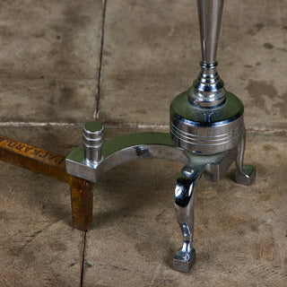 Pair of Packard Malloy Art Deco Chrome Andirons