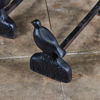 Pair of Cast Iron Bird Andirons