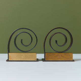 Pair of Ring Bookends by Walter von Nessen for Chase USA