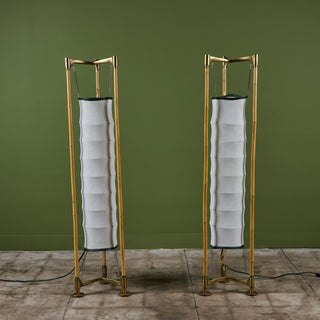 Pair of Ronald Cecil Sportes Bamboo Floor Lamps