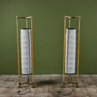 Pair of Ronald Cecil Sportes Bamboo Floor Lamps