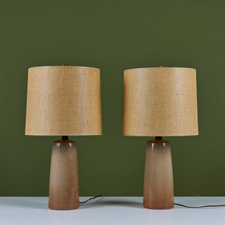 Pair of Speckle Glazed Gordon & Jane Martz Ceramic Lamps for Marshall Studios