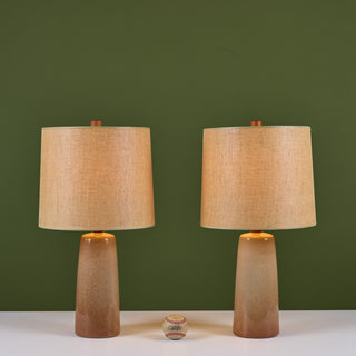 Pair of Speckle Glazed Gordon & Jane Martz Ceramic Lamps for Marshall Studios