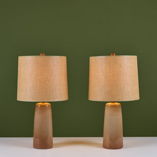 Pair of Speckle Glazed Gordon & Jane Martz Ceramic Lamps for Marshall Studios