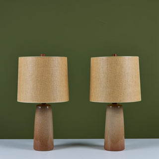 Pair of Speckle Glazed Gordon & Jane Martz Ceramic Lamps for Marshall Studios