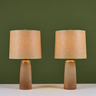 Pair of Speckle Glazed Gordon & Jane Martz Ceramic Lamps for Marshall Studios