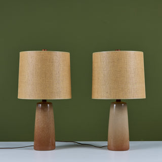 Pair of Speckle Glazed Gordon & Jane Martz Ceramic Lamps for Marshall Studios