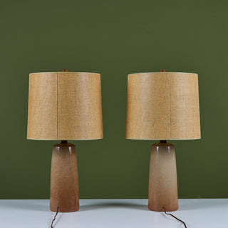 Pair of Speckle Glazed Gordon & Jane Martz Ceramic Lamps for Marshall Studios