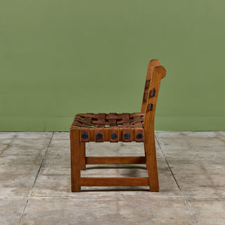 William Spratling Woven Leather Strap Chair for Artes de México Internacionales, S.A.