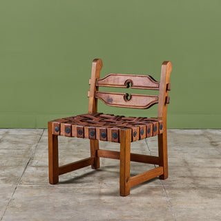 William Spratling Woven Leather Strap Chair for Artes de México Internacionales, S.A.