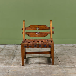 William Spratling Woven Leather Strap Chair for Artes de México Internacionales, S.A.