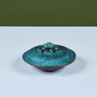 Pal-Bell Bronze Lidded Floral Bowl