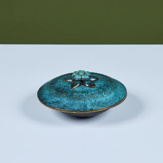 Pal-Bell Bronze Lidded Floral Bowl