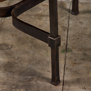 Patinated Jean-Paul Rykaert Leather Sling Chair
