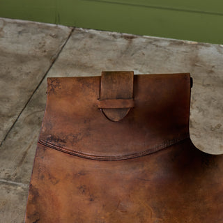 Patinated Jean-Paul Rykaert Leather Sling Chair