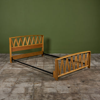 Paul Frankl Full Size Maple Bed Frame for Johnson Furniture Co.