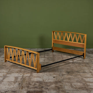 Paul Frankl Full Size Maple Bed Frame for Johnson Furniture Co.