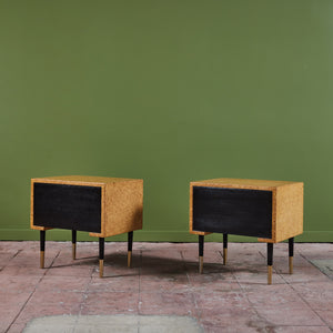 Pair of Paul Frankl Cork Nightstands for Johnson Furniture Co.