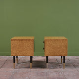 Pair of Paul Frankl Cork Nightstands for Johnson Furniture Co.