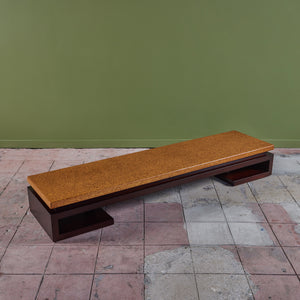 ON HOLD ** Paul Frankl Long Rectangular Cork Coffee Table for Johnson Furniture Co.