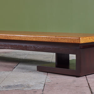 ON HOLD ** Paul Frankl Long Rectangular Cork Coffee Table for Johnson Furniture Co.