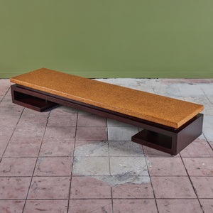 ON HOLD ** Paul Frankl Long Rectangular Cork Coffee Table for Johnson Furniture Co.