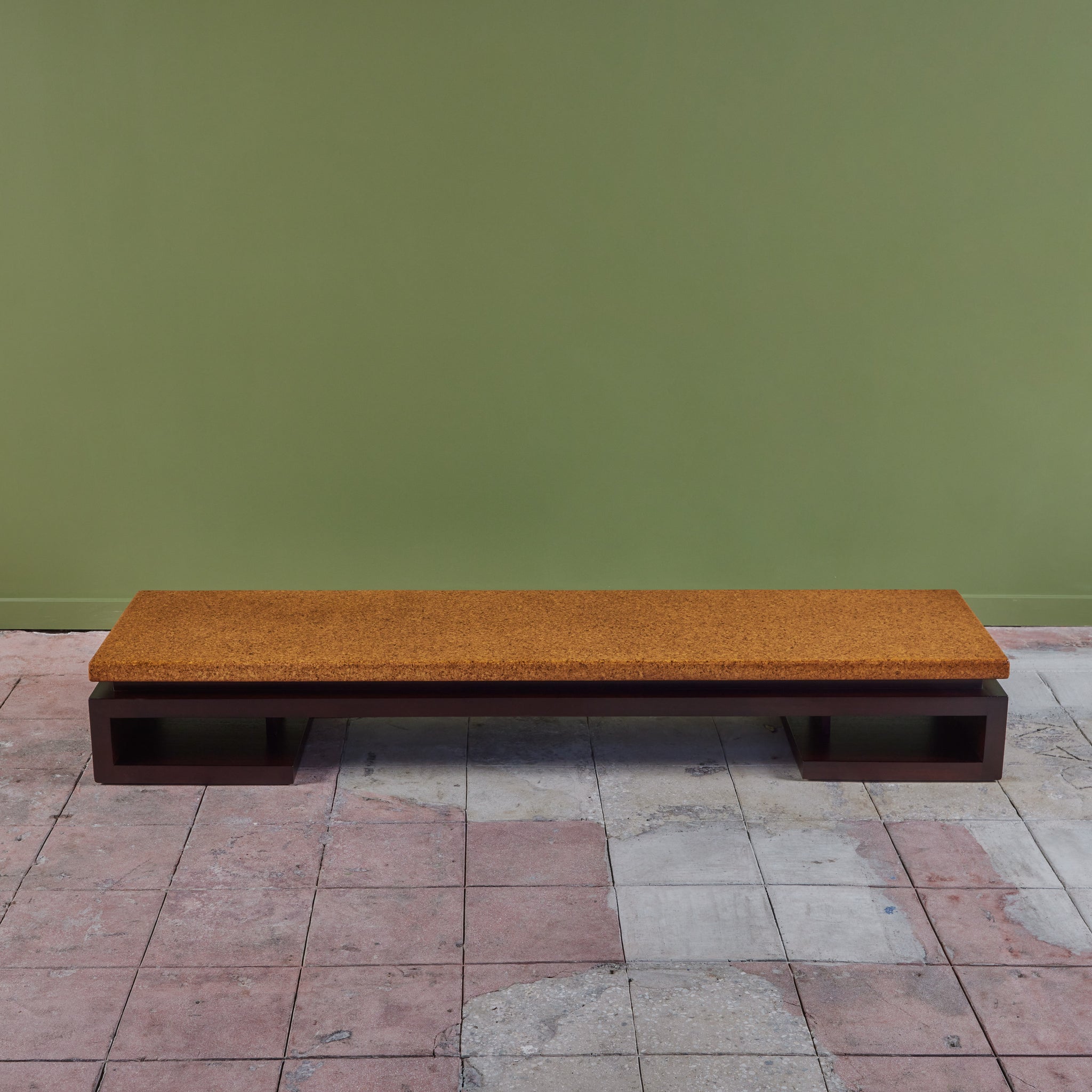 ON HOLD ** Paul Frankl Long Rectangular Cork Coffee Table for Johnson Furniture Co.