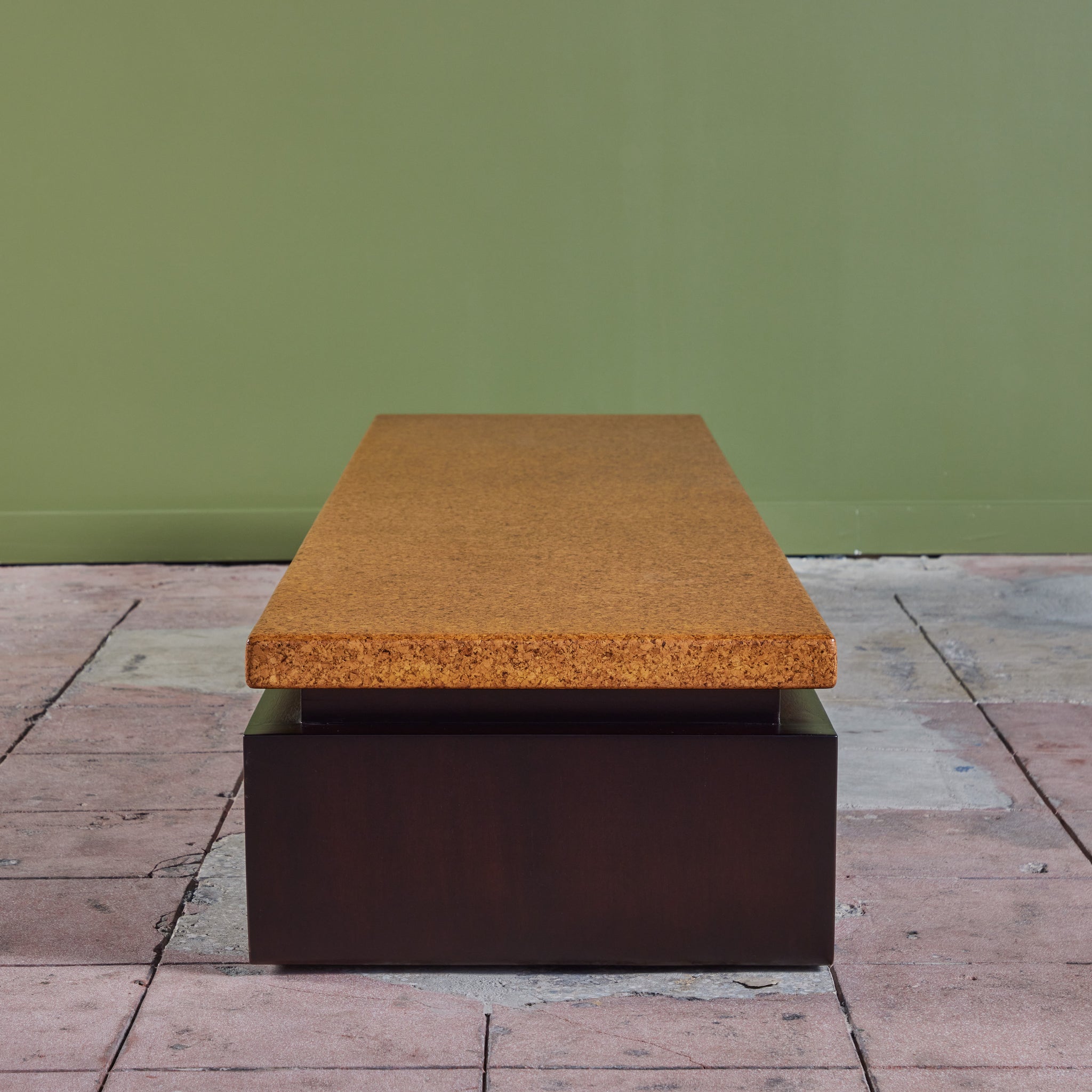 ON HOLD ** Paul Frankl Long Rectangular Cork Coffee Table for Johnson Furniture Co.