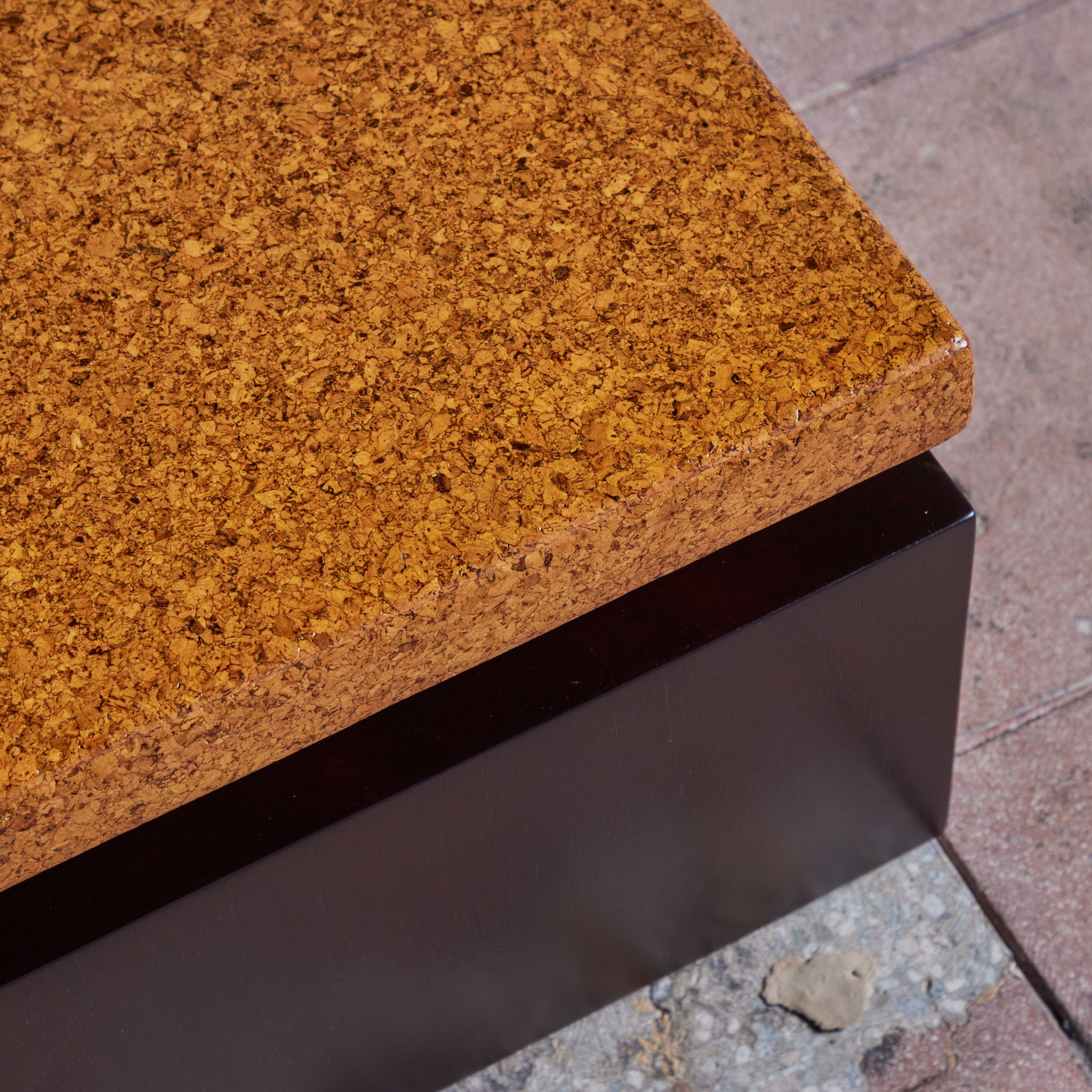 ON HOLD ** Paul Frankl Long Rectangular Cork Coffee Table for Johnson Furniture Co.